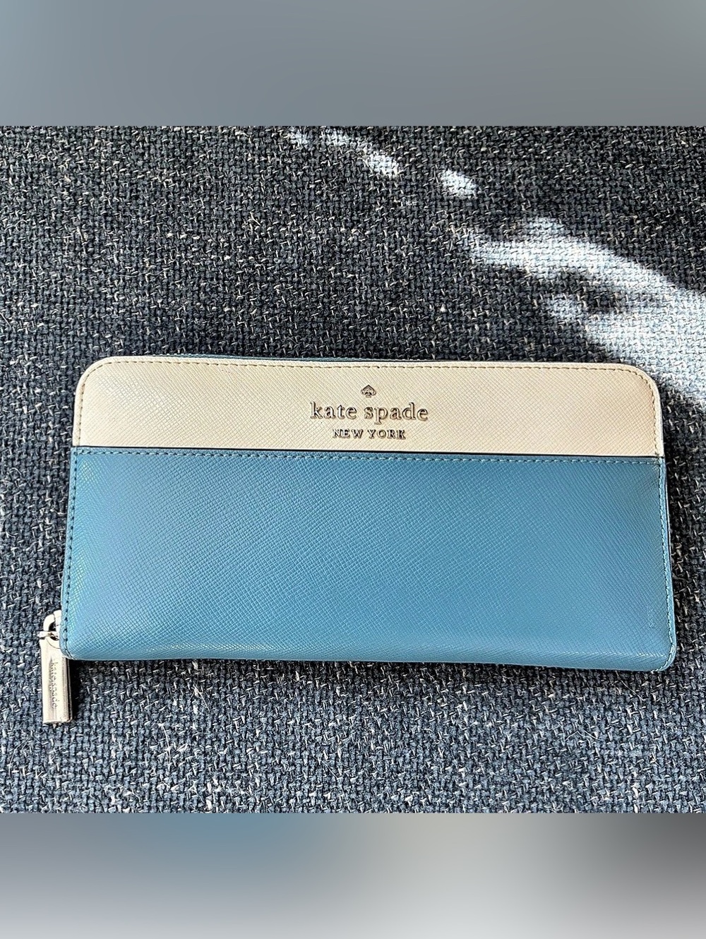 Kate Spade Staci Colorblock Large Continental Wallet Blue & White